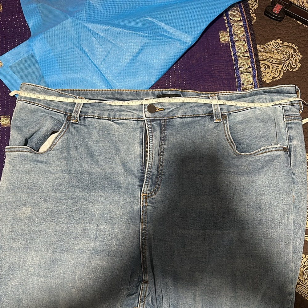 Universal Standard Sienna High Rise Skinny Jeans Distressed Blue 30” Sz 22L - Picture 6 of 6